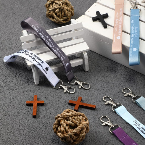 Roowest 60 Pcs Bible Keychain with Scriptures and Inspirational Gifts for Religious Church