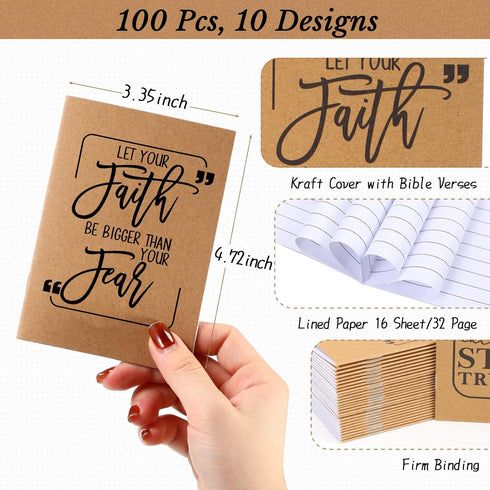 Fulmoon 100 Pcs Mini Motivational Notebooks Bulk, Inspirational Pocket Notepads, Mini Journal Gifts for Employees