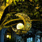 Solar Garden Hanging Moon Lights Outdoor Decor,Metal Lanterns Art Decorations for Outside