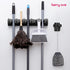 5 1 Combo Slot Broom Holder w/ Self Adhesive Mop Gripper No-Drilling, Wall Mount Tool Organizers For Kitchen, Garage