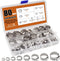 ISPINNER 80pcs 304 Stainless Steel Single Ear Stepless Hose Clamps, 5.8-23.5mm for Automotive Use