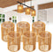 Toyosport 6 Pcs Paper Rope Lamp Shades, Rattan Lamp Shade, Boho Pendant Light
