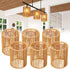 Toyosport 6 Pcs Paper Rope Lamp Shades, Rattan Lamp Shade, Boho Pendant Light