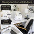 BLU MONACO Mail Organizer for Home, White Wooden Desk Bill Organizer with Drawer for Kitchen Countertop