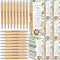 Zhanmai 100 Sets Safari Baby Shower Favors, Includes Bamboo Pens and Thank You Cards, Jungle Safari Decorations