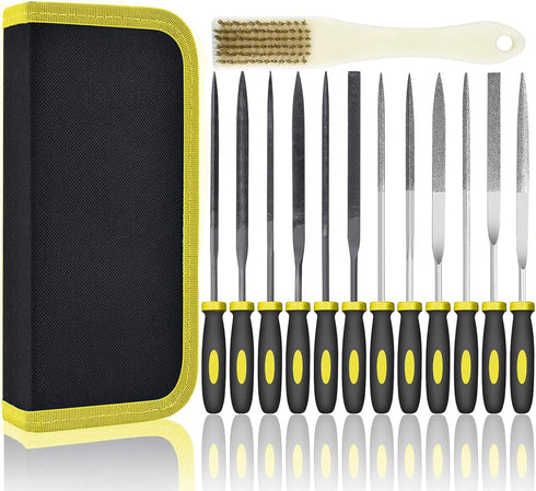 Small File Set, 13PCS Needle Diamond Files & Jewlers Files for Precision Metal Work and Carving