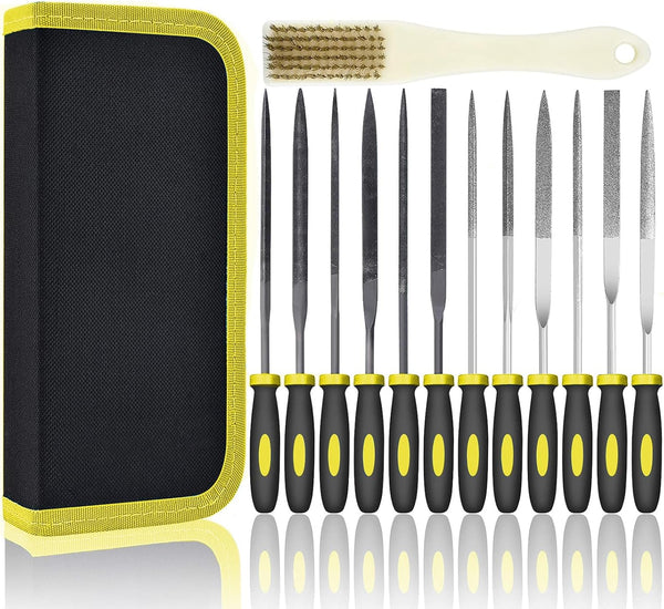Small File Set, 13PCS Needle Diamond Files & Jewlers Files for Precision Metal Work and Carving