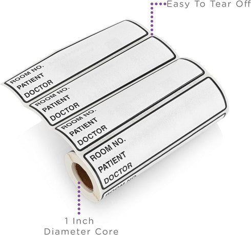 1.5 4 5 3/8 1 3/8, 200 Carstens Patient I.D. Adhesive Medical Chart Labels for Ring Binder Spines Pre-Printed Sticker