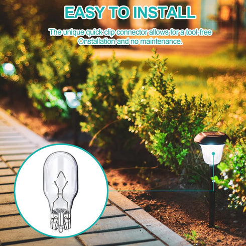 4W 12V T5 Light Bulbs - 20 Pack for Landscape Light Bulbs, Wedge Base Low Voltage Garden Light Bulbs