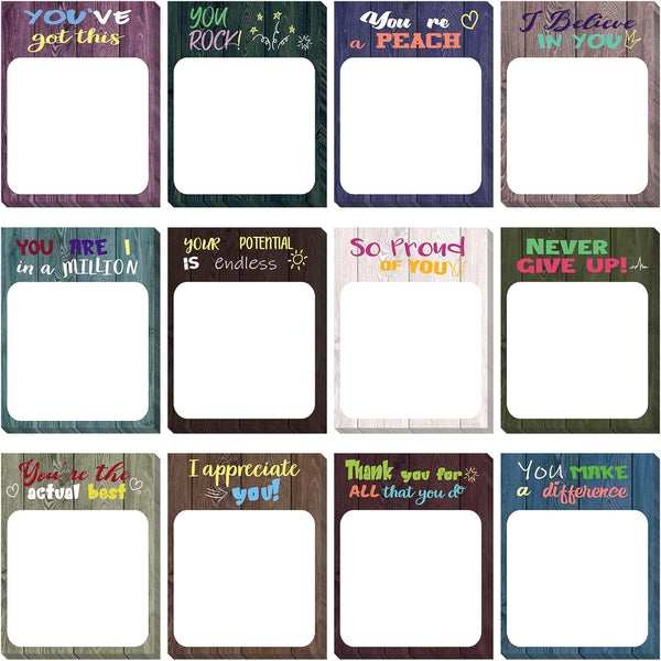 Spakon 12 Pieces Modern Appreciation Sticky Notes, 3 x 4 Inch, Funny Inspirational Memo Pads for Office