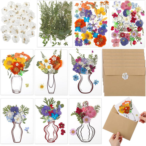 Dunzoom 30 Set DIY Wedding Greeting Cards with Envelopes Wedding Thank You Dried