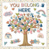 Boho Classroom Tree Bulletin Board Decor You Belong Here Heart Cutouts Border Supplies for Chalkboard Elementary School