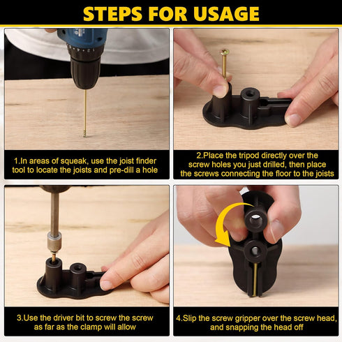 Dreyoo Squeaky Floor Repair Kit, Eliminates Floor Squeak, 5 Auxiliary Tools and 50 Screws
