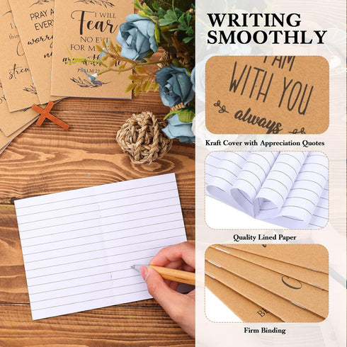 Kosiz 200 Pcs Christian Gift Bible Journal, Inspirational Notebooks for Women Men, Mini Notebook for Church