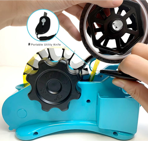 Heat Tape Dispenser Blue Multi-Roll Set, PreCut 1.4'' Pieces for Heat Press Machine with Semi-Automatic Dispenser