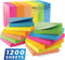 Sticky Notes 3x3 in (12 Pads), Bright Colored Super Self Sticky Pads, 100 Sheets/Pad, Easy to Post for School, Office