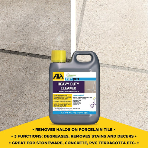 PS87 1 FILA Heavy Duty Cleaner PRO, Stain Remover Grease, Coffee, Wine, Wax, Ink, Hard Surface Floor Cleaner, ideal