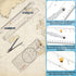 Xosjska 3 Set, 16 Inch 6 Inch Pcs Basic Navigation Include Parallel Ruler with Brass Arms Nautical Protractor