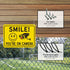 Sheenwang 2-Pack Smile You’re on Camera Sign, Video Surveillance Outdoor Signs, 10 x 7 in Aluminum Security