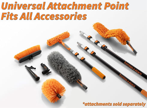 1.5-3 ft Long Paint Roller Extension Pole, Multi-purpose Telescopic with Universal Twist-on Metal Tip