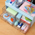 LETURE Desk Organizer with Drawer, Blue Desktop Accessories Caddy for Pens, Business Cards, and Paperclips