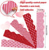 Whaline 69Ft Valentine's Day Glitter Bulletin Board Borders 5 Designs Shine Red Pink Heart Stripe Dot Decoration Trim Bulletin Board Stickers for Romantic School Classroom Office Party Decoration by Whaline