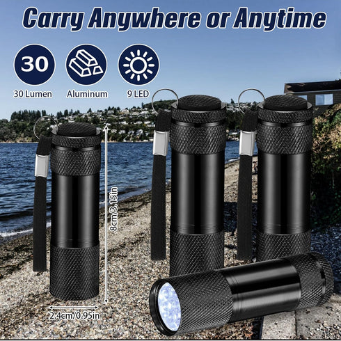 20 VIHOSE Pcs Mini Flashlights Bulk, Bright Aluminum Handheld Flash Light with Lanyard Small LED Flashlights for Night