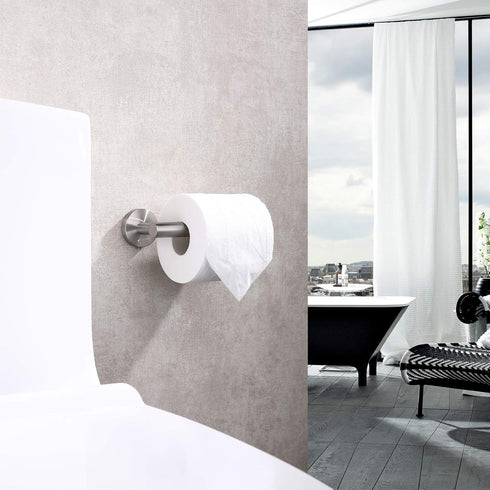 Toilet Paper Holder, SUS304 Stainless Steel Round Size, Brushed Nickel, 2 Pack