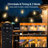 BLIATLUS 25FT 8+2 ST38 Bulbs Solar String Lights Outdoor Waterproof with Remote Control Shatterproof LED for Porch