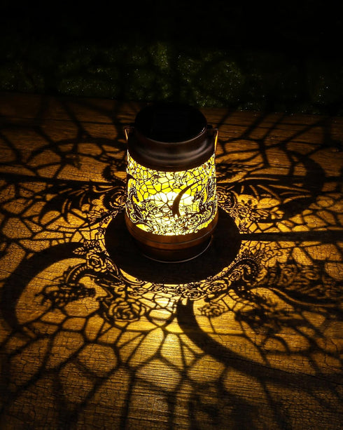 Dragon Decor Solar Lanterns - Waterproof Hanging Lights for Outdoor Garden Patio Lawn Pathway Metal Yard Lighting