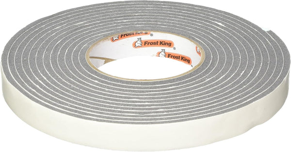 Frost King Vinyl Foam Tape, Closed Cell, Moderate Compression, 3/4" W, 3/16" Thick, 17' L, Charcoal