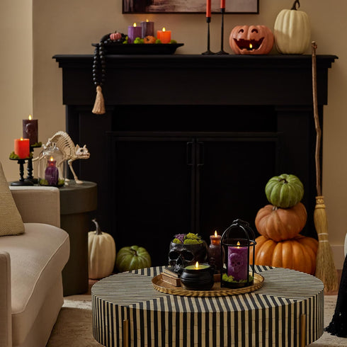 Luminara Poison Bottle Flameless LED Candle Dark Chocolate Wax, Battery Operated, Moving Flame Halloween Decor