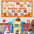 Fall Healthy Bulletin Board, Maple Leaves Pumpkin Cutouts for Class School Office