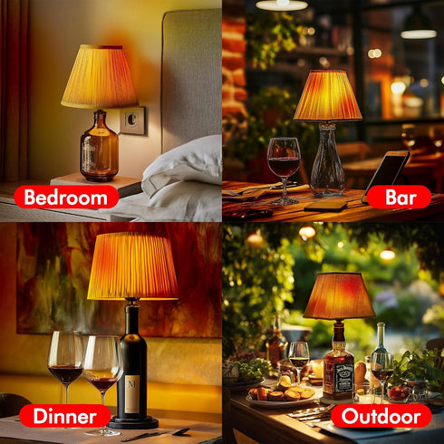 2 Set E26 Bulbs 3 2 Bulbs) Lpraer DIY Wine Bottle Lamp Kit with LED Light for Liquor Bottle, w/Glass Drill Bit and Lid