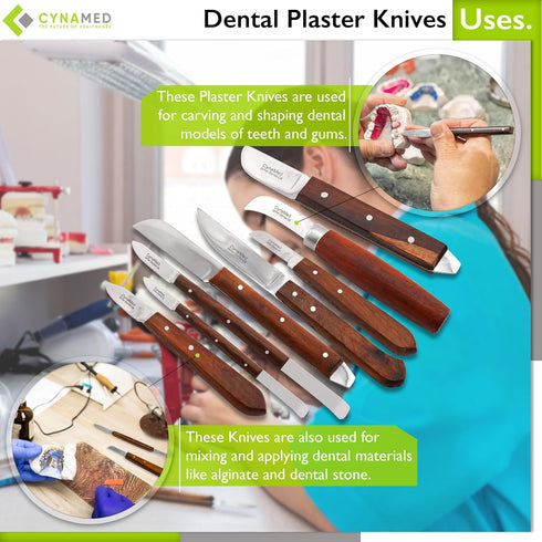 Dental Fahenstock Large and Small Knife, Cynamed Plaster Alignate Spatula and Knife (8)