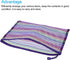 MECCANIXITY A4 Colorful Mesh Zipper Pouches, 6 Pack Pencil Case Document File Bags, Purple