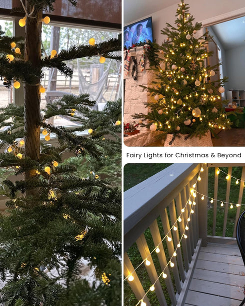 43 100 8 Globe String Lights Ft LED Fairy Lights Plug in with Remote Timer Modes Connectable Twinkle Light for Bedroom