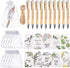 Chewtoyo Set 50 Employee Appreciation with Bamboo Ballpoint Pens, Pcs, Thank You Card & Organza Bag in Green Plant