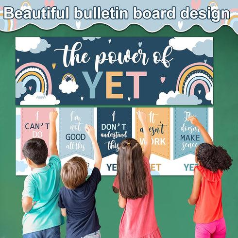 QOUBAI Boho Rainbow Growth Mindset Posters Mindset Classroom Decorations for Positive Reading Bulletin Board