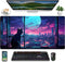 XXL Large Cool Purple Kawaii Anime Moom Cat Desk Mat, Cute City Cats Gaming Mouse Pad 31.5x15.75 in
