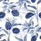Palm Tree Leaf Navy Blue and White Floral Wallpaper: Peel and Stick Tropical Wallpaper for Bathroom Removable Wall Cover