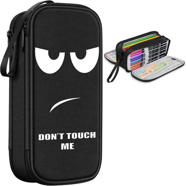 FINPAC Large Capacity Pencil Case, Pen Pouch Organizer for Women and Men, Office Supply Storage, Don't Touch
