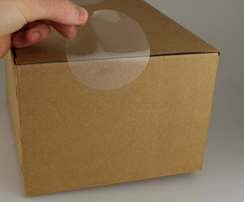ChromaLabel 3 Inch Clear Round Wafer Seals, 250 Labels per Roll