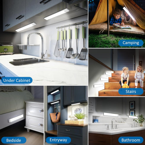 Counter Closet 5-Pack, 6500K Motion Sensor Under Cabinet Lights, Magnetic Rechargeable Under Light, Wireless Night