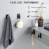 Nolimas Adhesive Towel Hooks, Heavy Duty Wall Hooks, Towel hooks for Bathrooms Adhesive, SUS304 Stainless Steel Waterproof Sticky Kitchen Hooks for Hanging Towel,Clothes,Robe,Coat, Matte Black, 4Pack by Nolimas