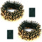 echosari 2 Pack Battery Operated String Lights, 13.2Ft 40 LED Warm White Fairy Lights for Outdoor Wedding Party Garden