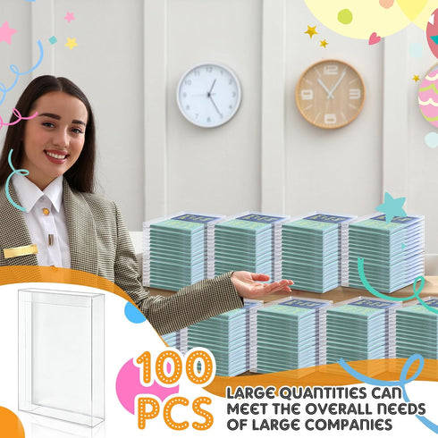 Sintuff 100 Pcs Clear Box for Greeting Cards - 5.39 x 7.36 x 1 Inches Plastic Storage for Photos