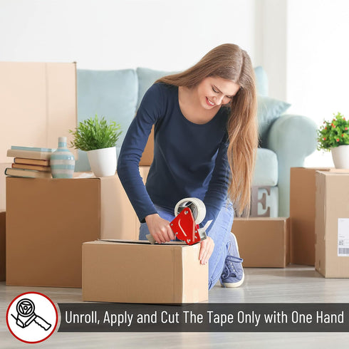 Mr. Pen Packing Tape Dispenser Gun 2-Inch, 2 Pack with 2 Rolls Heavy Duty Packing Tape