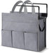 MASTLU Under Desk Storage Bag, Grey, Office Organizer for A4 Files, Detachable Handle, No Assembly Required, Home School