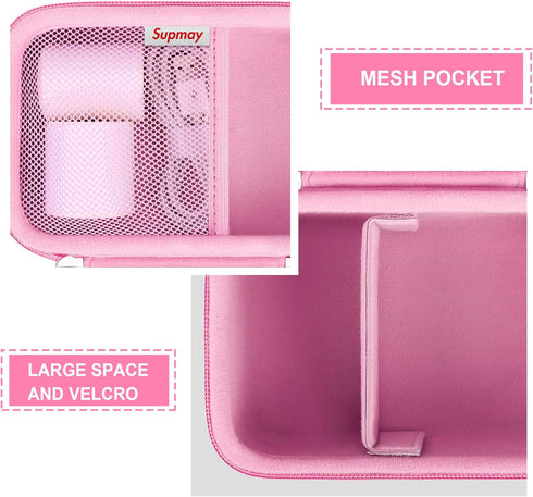 Hard Carrying Case for SUPVAN T50M Pro Bluetooth Label Maker, Inkless Labeler Storage Travel Holder, Pink